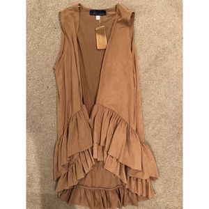 Francesca's Collections Sweaters - NWT Francesca’s Long Ruffled Vest Francesca's Collections Sweaters - NWT Francesca’s Long Ruffled Vest